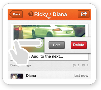 Swipe to Edit and Delete Posts